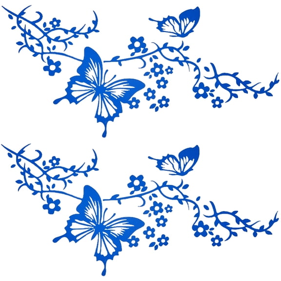 Butterfly PET Adhesive Waterproof Stickers Self-Adhesive Stickers for DIY Photo Album Diary Scrapbook Decoration Royal Blue 405x190x0.2mm