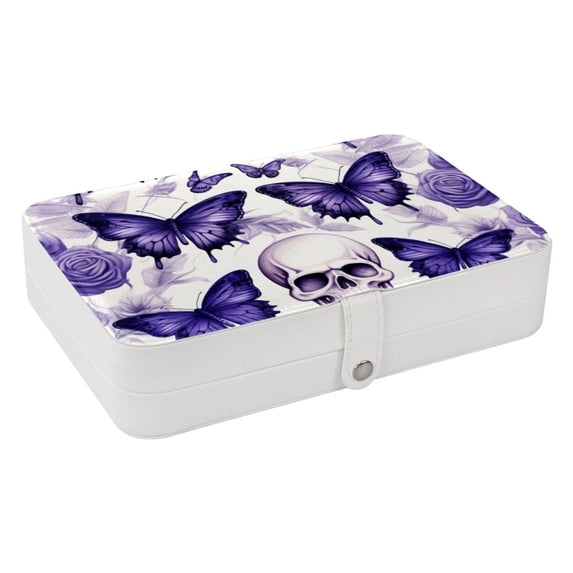 Butterfly PU Leather Earring Organizer with Removable Compartment - Portable Jewelry Stand, Bracelet Holder, Display Case