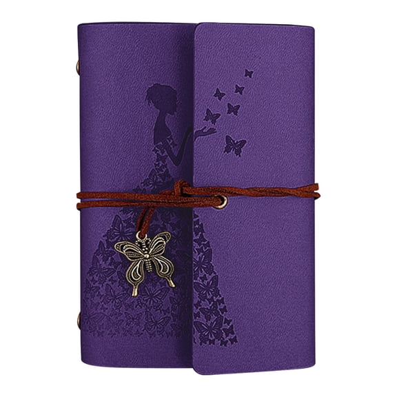 Butterfly PU Leather Refillable Blank Journal Notebook, Portable Unlined Travel Sketchbook Diary For Teens Students Writing Drawing Scrapbooking & Holiday Gift