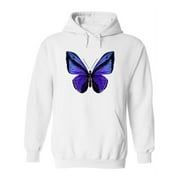 Butterfly Papilio  Blue Wings Hoodie Women -Image by Shutterstock, Female Large