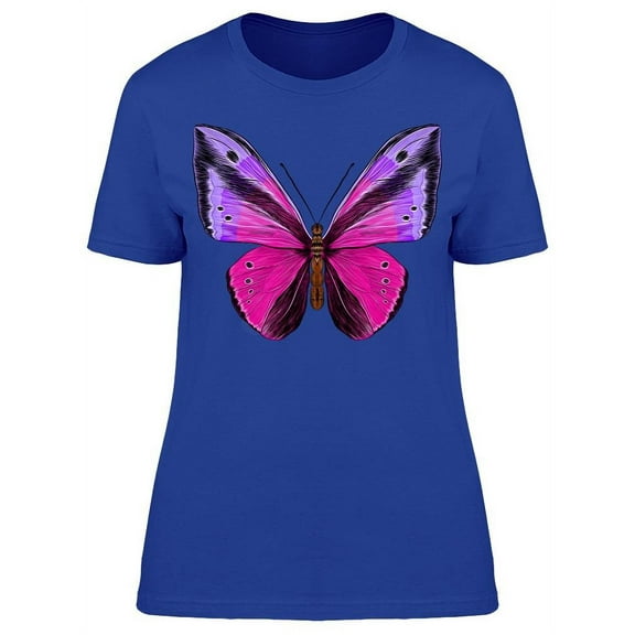 Butterfly Papilio Morph Pink T-Shirt Women -Image by Shutterstock, Female Small