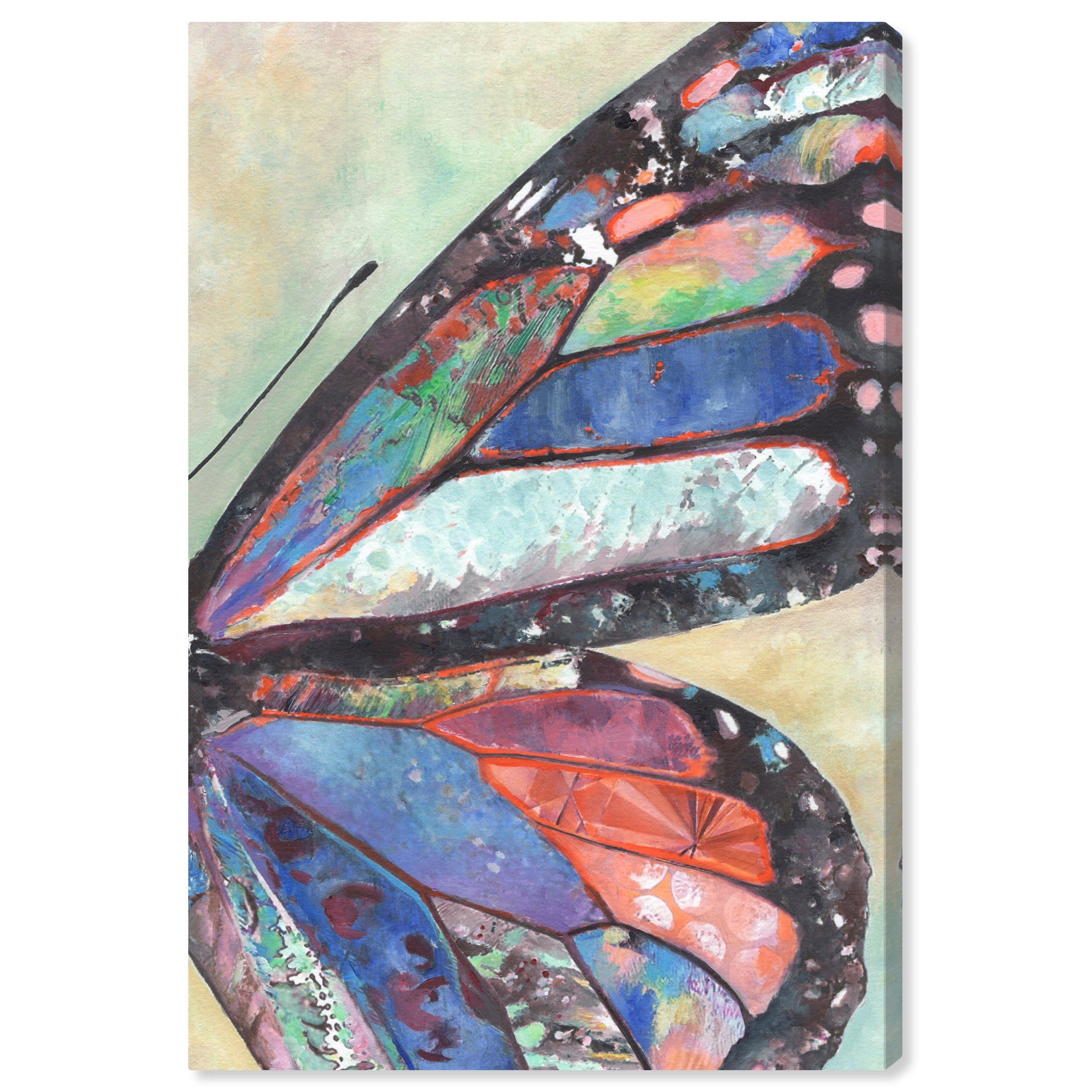 Vibrant Multicolor Butterfly Canvas Wall Art, 10" x 15"
