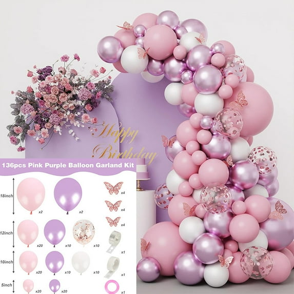 Butterfly Party Birthday Balloon Chain Set Meal One-year-old Mother's Valentine's Day Wedding Scene Decoration Arrangement