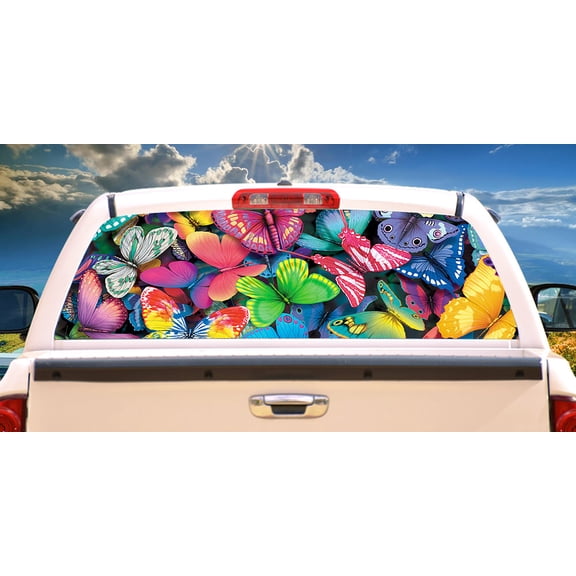Butterfly Party Rear Window Graphic | HD Truck & Car Back Window Graphic SignMission
