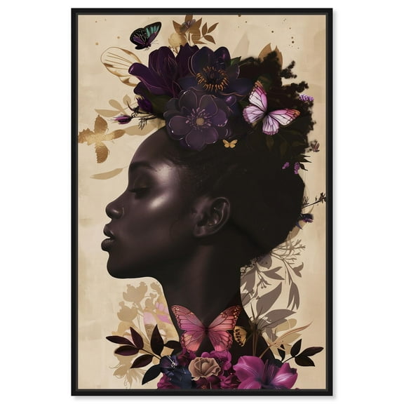 Butterfly Passion Canvas Chic Floral Art by Art Remedy, Black Frame, 10 x 15