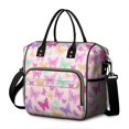 thumbnail image 1 of Butterfly and Pastel Pink Pattern Insulated Leakproof Lunch Box for Women, Large Lunch Bag for Tween Teen Adult, Loncheras Para Mujer for Work Beach Travel Picnic Camping, 1 of 6