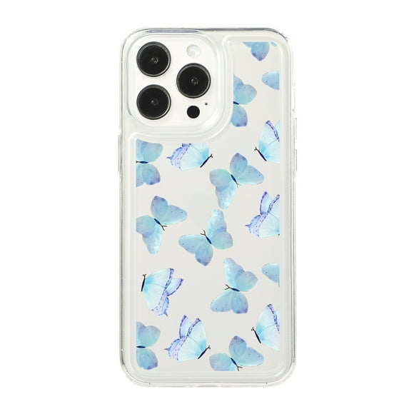 Butterfly Pattern Case for iPhone 16 Pro, Clear Phone Case Cute Pattern for Women Girls Case, Non-Yellowing Shockproof Scratch Resistant Slim Cover for iPhone 16 Pro, Butterfly-D