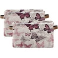 thumbnail image 1 of Butterfly Pattern Foldable Storage Basket for Shelves, Collapsible Sturdy Storage Bin with Handles, Canvas Storage Cube for Organizing Closet 2PC Home Decor, 1 of 7