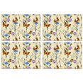 thumbnail image 1 of Butterfly Pattern Heat Resistant Flax Table Mats for Dining, Wrinkle Free Machine Washable Place Mats with Colorful Tropical Floral Artistic Design, Cute Aesthetic Style for Butterfly Lover, Set of 4, 1 of 6