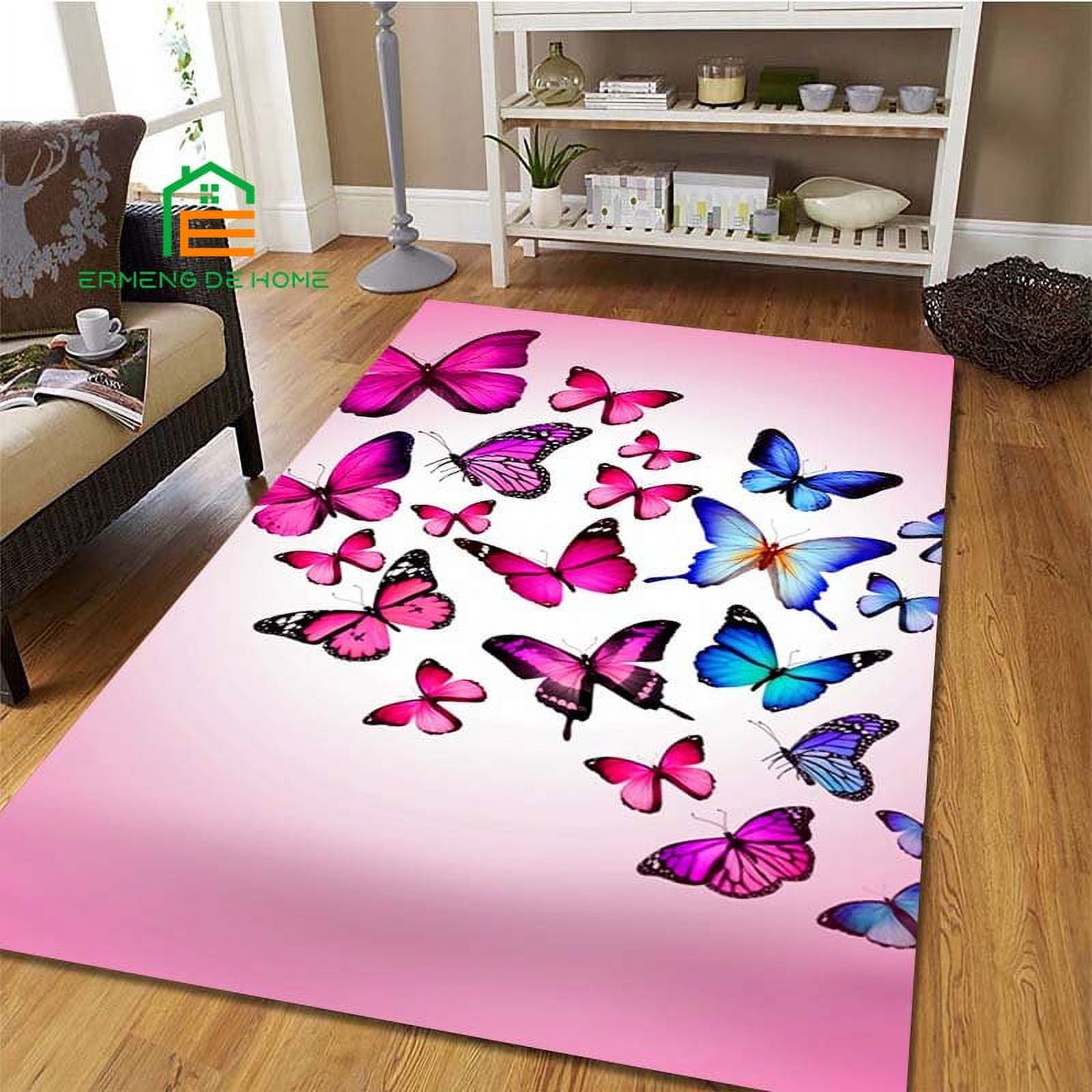 Butterfly Pattern Rug for Bedroom Living Room Carpet for Kitchen Floor Butterfly Pattern Rug for Bedroom Living Room Carpet for Kitchen Floor
