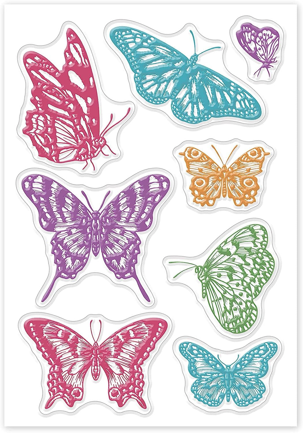 Butterfly Pattern Silicone Clear Stamps for Card Making DIY ...