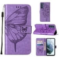 thumbnail image 1 of Butterfly Pattern Wallet Case for Samsung Galaxy S21 FE, Flower Pattern Design Luxury PU Leather Anti-Drop Magnetic Clasp Flip Folio Case with Card Slots Stand Wrist Strap Phone Cover,Lightpurple, 1 of 10