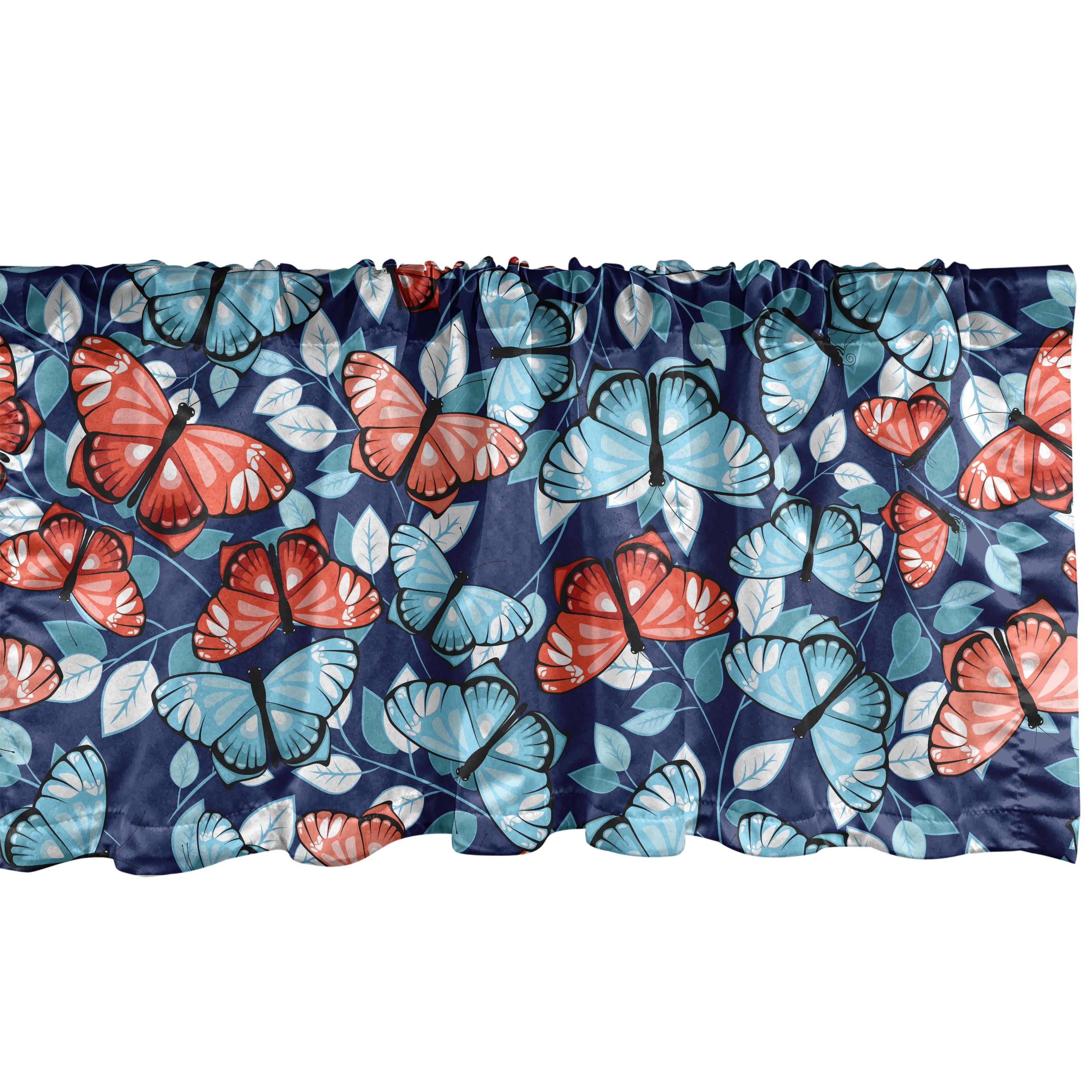 Butterfly Pattern Window Valance, Soft Colors Dreamy Wings of Springs ...
