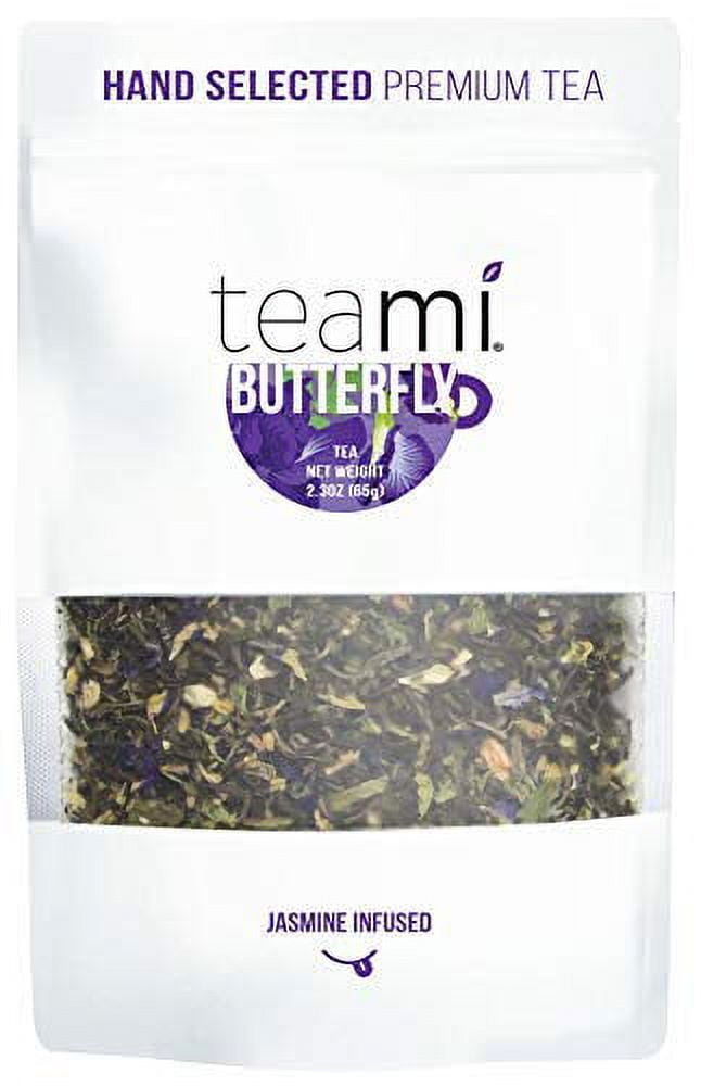 Butterfly Pea Flower Tea - Premium Hand-Selected Loose Leaf Tea Blend - Antioxidant Rich, Caffeine-Free Jasmine infused 65g