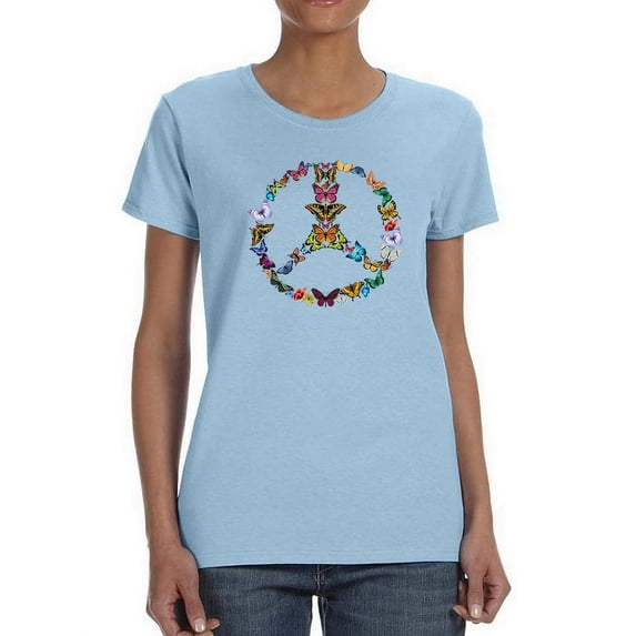 Butterfly Peace T-Shirt Women -Smartprints Designs, Female 3X-Large