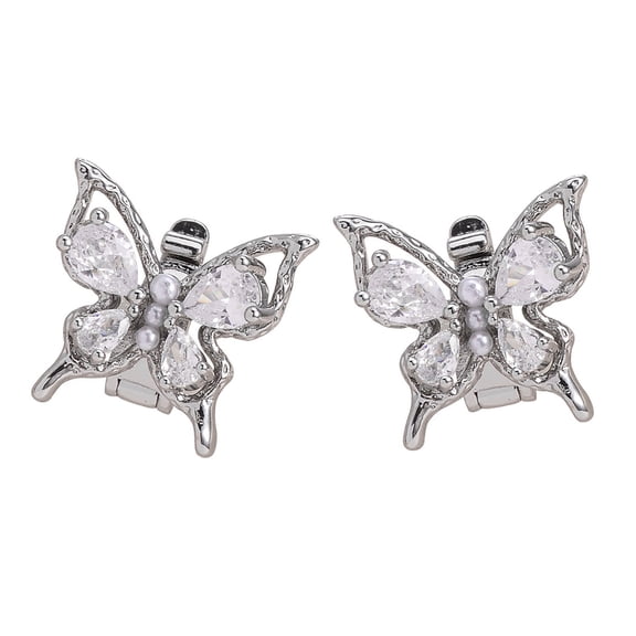 Butterfly Pearls Earphone Clip For Secure Elegant Electroplated Coppers Design Lightweight Accessory