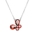 thumbnail image 1 of Butterfly Pendant Necklace Red Cubic Zirconia Crystal Rhodium Plated 17 Inch Link Chain J0285-RD, 1 of 3