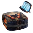 thumbnail image 1 of Butterfly Period Pouch Pad Bag Zipper Canvas Pouch with Zipper for Sanitary Napkins - Made of Velvet, Sponge, and Oxford Cloth - 4.7x6.6x6.6 in, 1 of 1