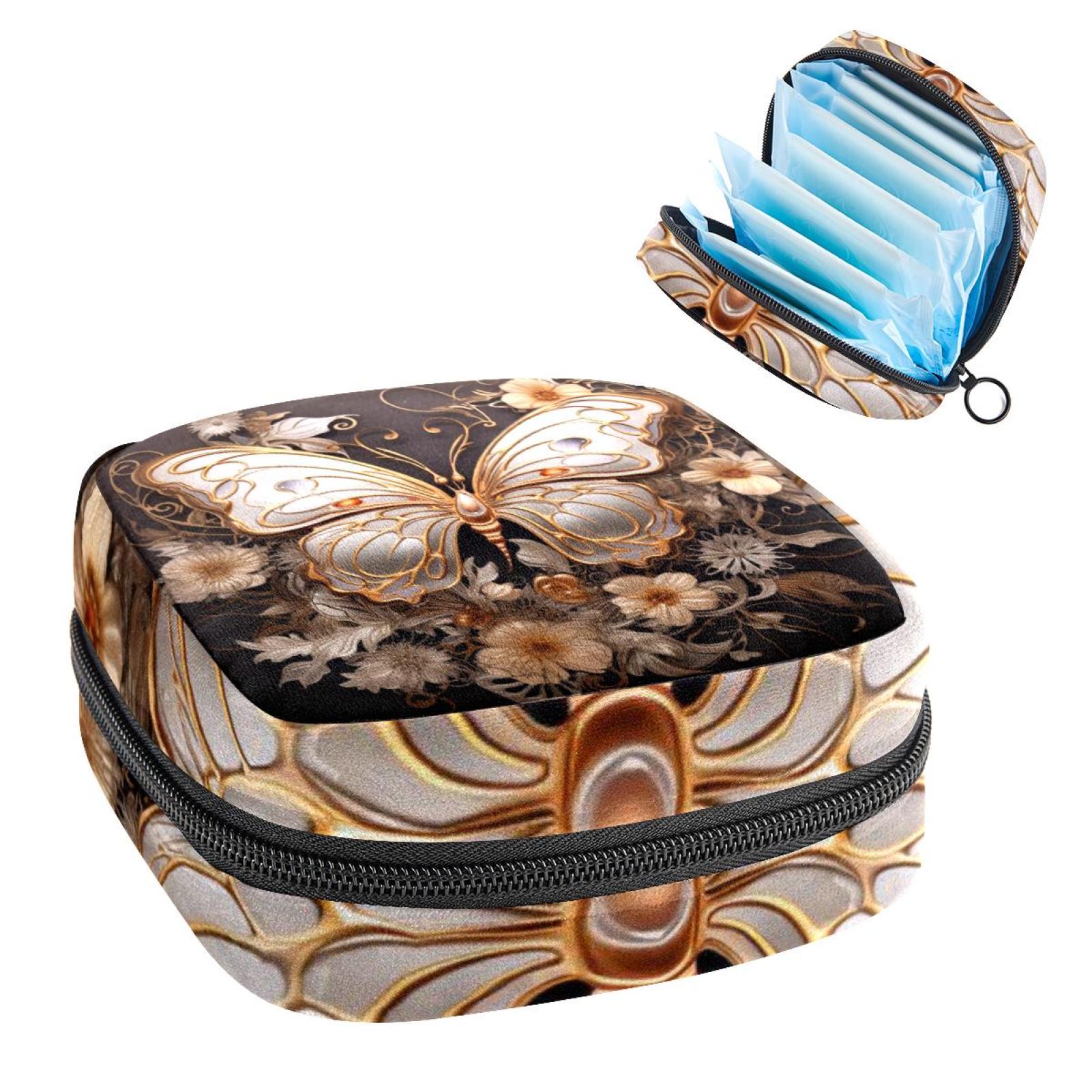 Butterfly Period Pouch Sanitary Napkin Pouch Travel Makeup Bag Small under Clothes Travel Pouch