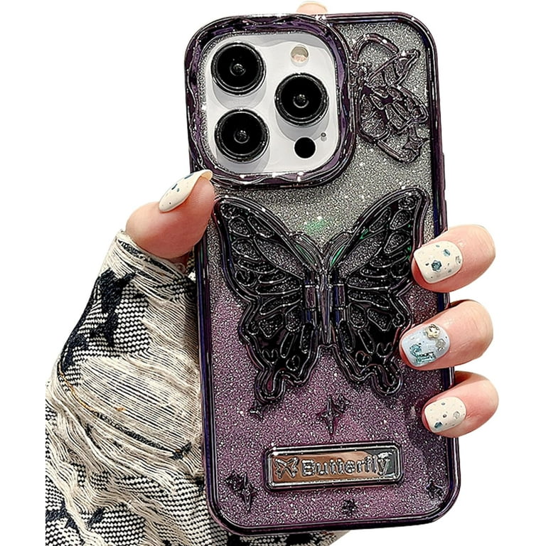 Butterfly Phone Case Compatible with iPhone 14 Pro Max, Luxury