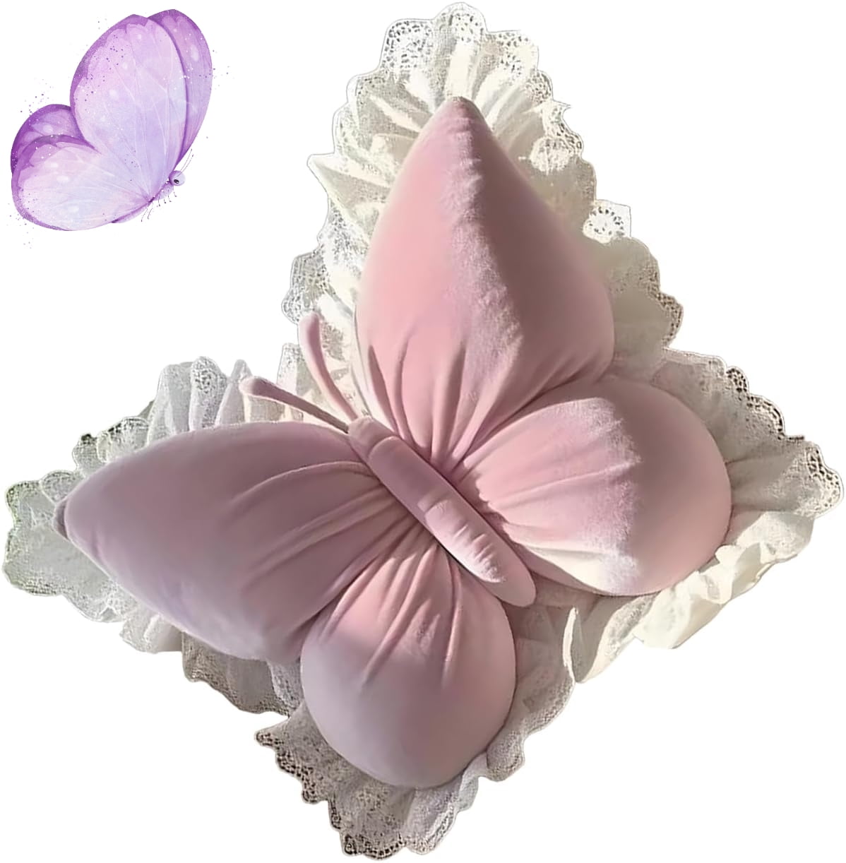 Butterfly Pillow - Butterfly Shaped Throw Pillow, Butterflies Stuffed Seat Cushion | Butterflies Throw Pillows for Baby Birthday Christmas Stocking Stuffers Sofa Bed Couch Desk Girls Kids Adults