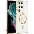 thumbnail image 1 of Butterfly Plating Bright Color  [Compatible with MagSafe Wireless Charging] TPU Case Compatible with Samsung Galaxy Case (Galaxy S22,White), 1 of 7