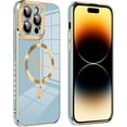 thumbnail image 1 of Butterfly Plating  [Compatible with MagSafe Wireless Charging] TPU Case Compatible with iPhone Case (iPhone 13 Pro,Blue), 1 of 8