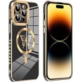 thumbnail image 1 of Butterfly Plating  [Compatible with MagSafe Wireless Charging] TPU Case Compatible with iPhone Case (iPhone 14 Pro Max,Black), 1 of 7