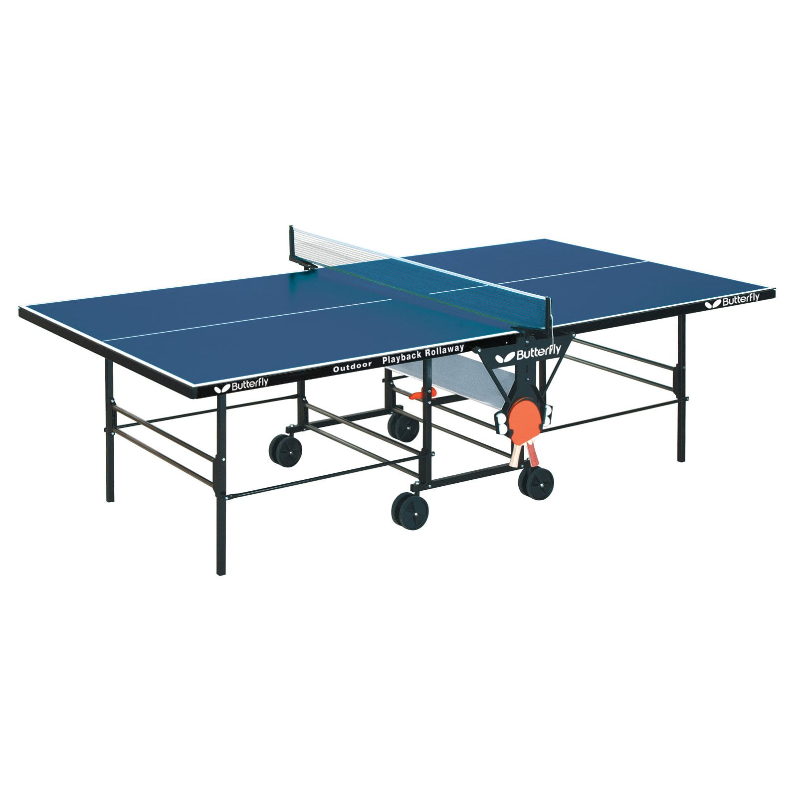 Butterfly Green Outdoor Folding Rollaway Table Tennis Table with Net
