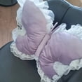 thumbnail image 1 of Butterfly Plush Pillow Lumbar Support Cushion 21 Inch Velvet Throw for Bedroom Decor or Car Backrest Purple, 1 of 4