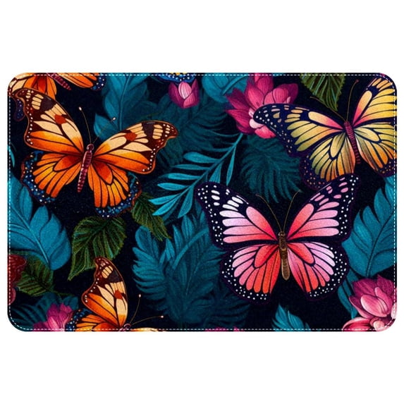 Butterfly Polyester Non-Slip Machine Washable Floor Mat: Outdoor Carpet Floor Mats