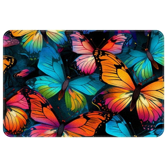 Butterfly Polyester Non-Slip Machine Washable Indoor Rug Floor Mat Chair Rug