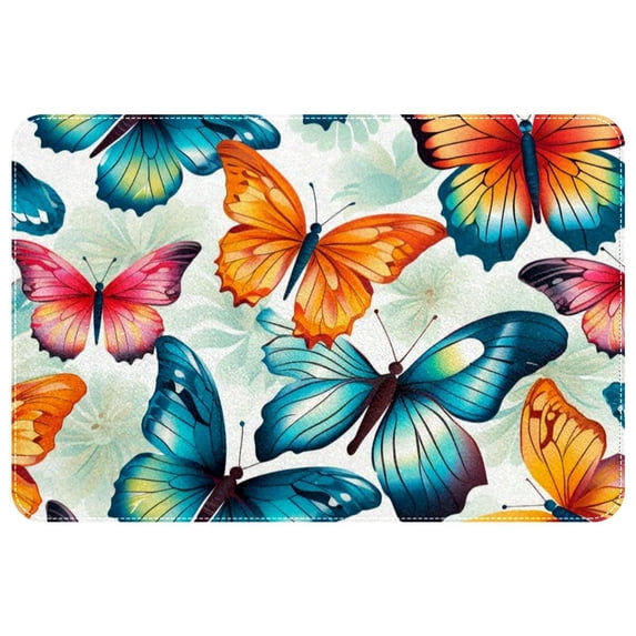 Butterfly Polyester Outdoor Carpet Office Mat Chair Mat Non-Slip Machine Washable