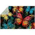 Butterfly Polyester RightAngle Floor Mat Durable Rug for Home or
