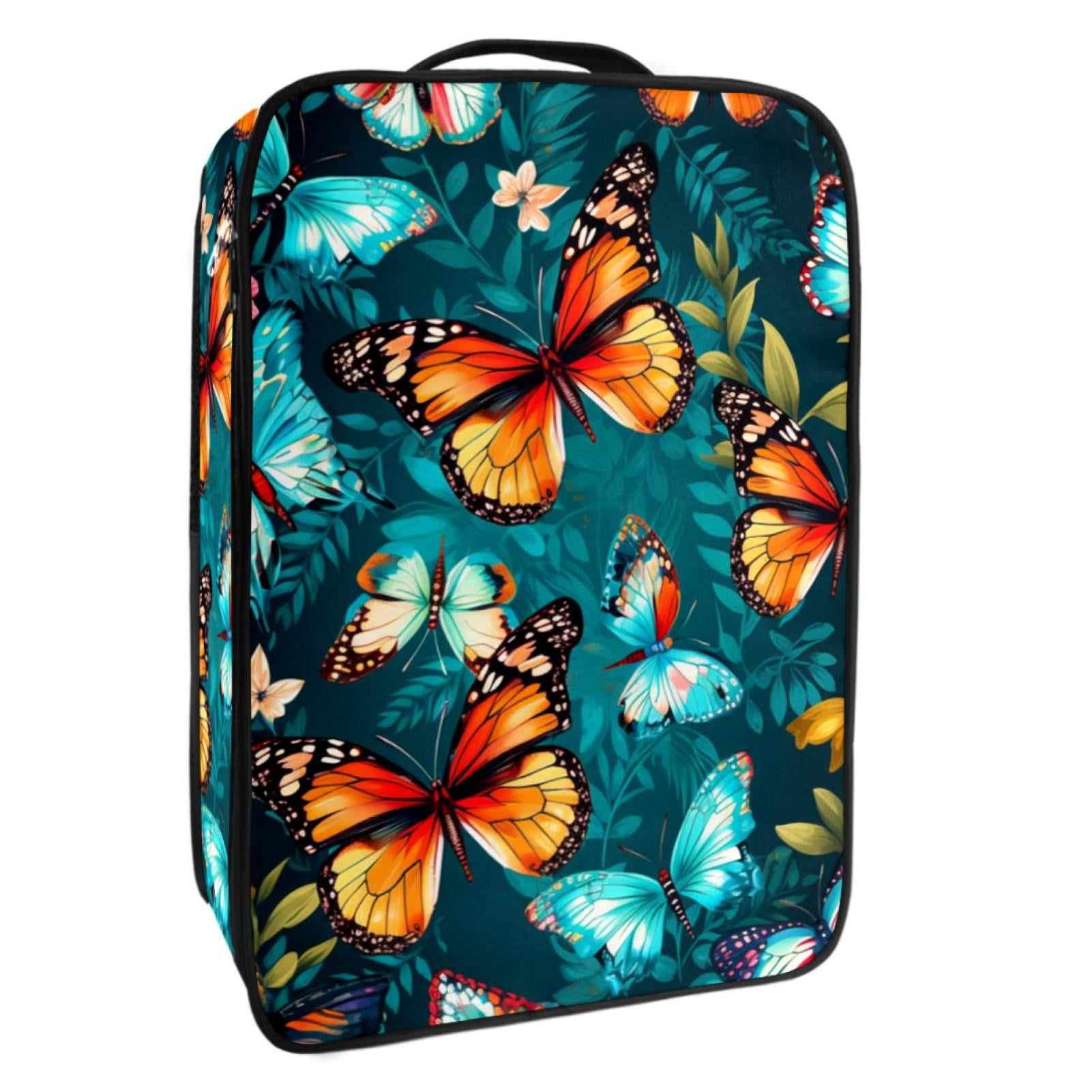 Butterfly Polyester Shoe Organizer Box - Compact 23x31cm Size for Easy Shoe Storage & Organization