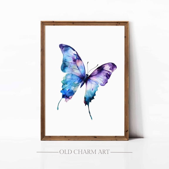 Butterfly Poster: Spring Cottage Wall Art, Unframed Canvas Size 12x18