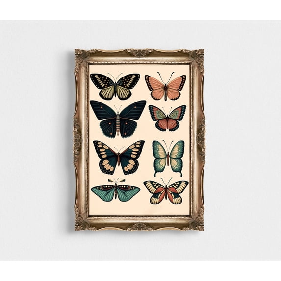 Butterfly Poster, Vintage Decor, Art, Girl'S Room Decor, Modern, Retro Nursery, Boho Wall Art, Modern Animal Decor, 8x12 UNFRAMED