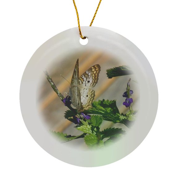3drose, Butterfly Pretty, Circle Porcelain Ornament