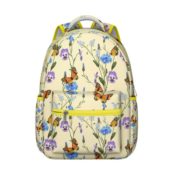 Butterfly Print Bookbag for Teens – Durable & Water-Resistant, Large Main Pocket, Padded Straps, School & Travel Ready