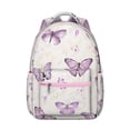 thumbnail image 1 of Butterfly Print Commuter Backpack - Lightweight College Bookbag with Large Capacity, Side Water Bottle Holder, Comfortable Straps, 1 of 6