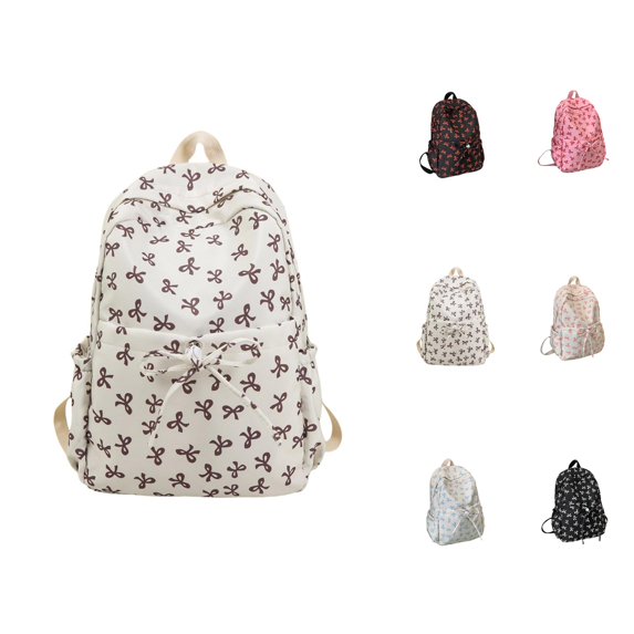 Butterfly Print Cute Backpack Simple Versatile School Backpack Bookbag with Small Makeup Pouch Preppy Style Campus Daypack for Daily Student & Travel Use