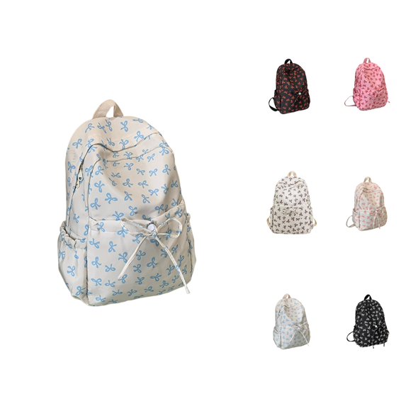 Butterfly Print Cute Backpack Simple Versatile School Backpack Bookbag with Small Makeup Pouch Preppy Style Campus Daypack for Daily Student & Travel Use