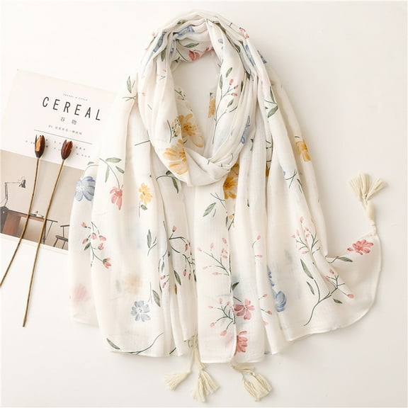 Butterfly Print Polyester Scarf - Lightweight Decorative Fashion Accessory