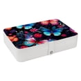 thumbnail image 1 of Butterfly Pu Leather Travel Organizer with Removable Compartment, Portable Earring Organizer, Bracelet Holder, Display Case, 1 of 6
