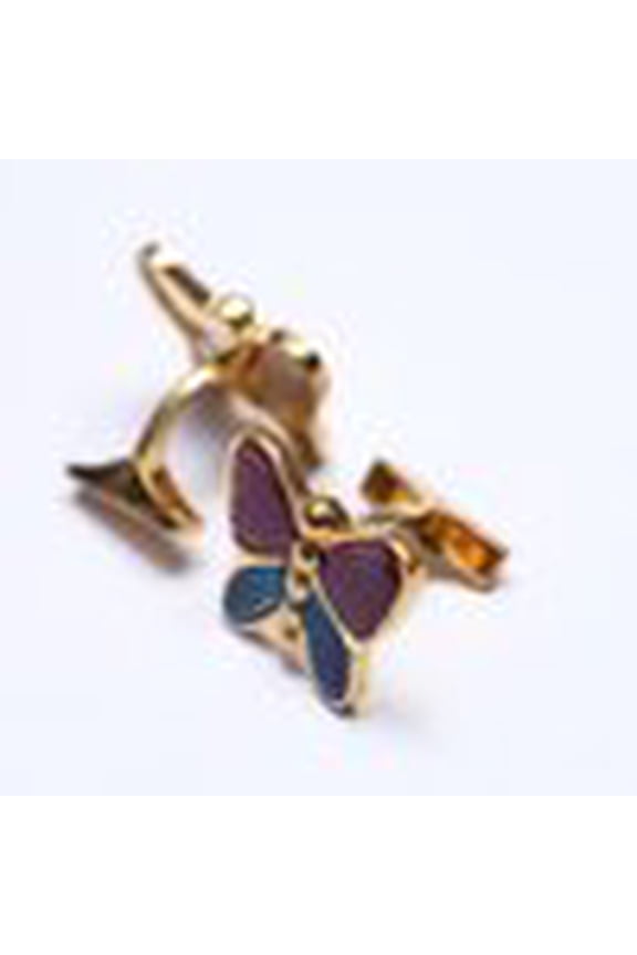 Butterfly Purple & Blue Enamel Silver Cufflinks  Vibrant Christmas Cufflinks for Men  Elegant Holiday Gift