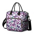 thumbnail image 1 of Butterfly and Purple Green Pattern Insulated Leakproof Lunch Box for Women, Large Lunch Bag for Tween Teen Adult, Loncheras Para Mujer for Work Beach Travel Picnic Camping, 1 of 6