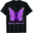 thumbnail image 1 of Butterfly Purple Ribbon Epilepsy Support T-Shirt, 1 of 3