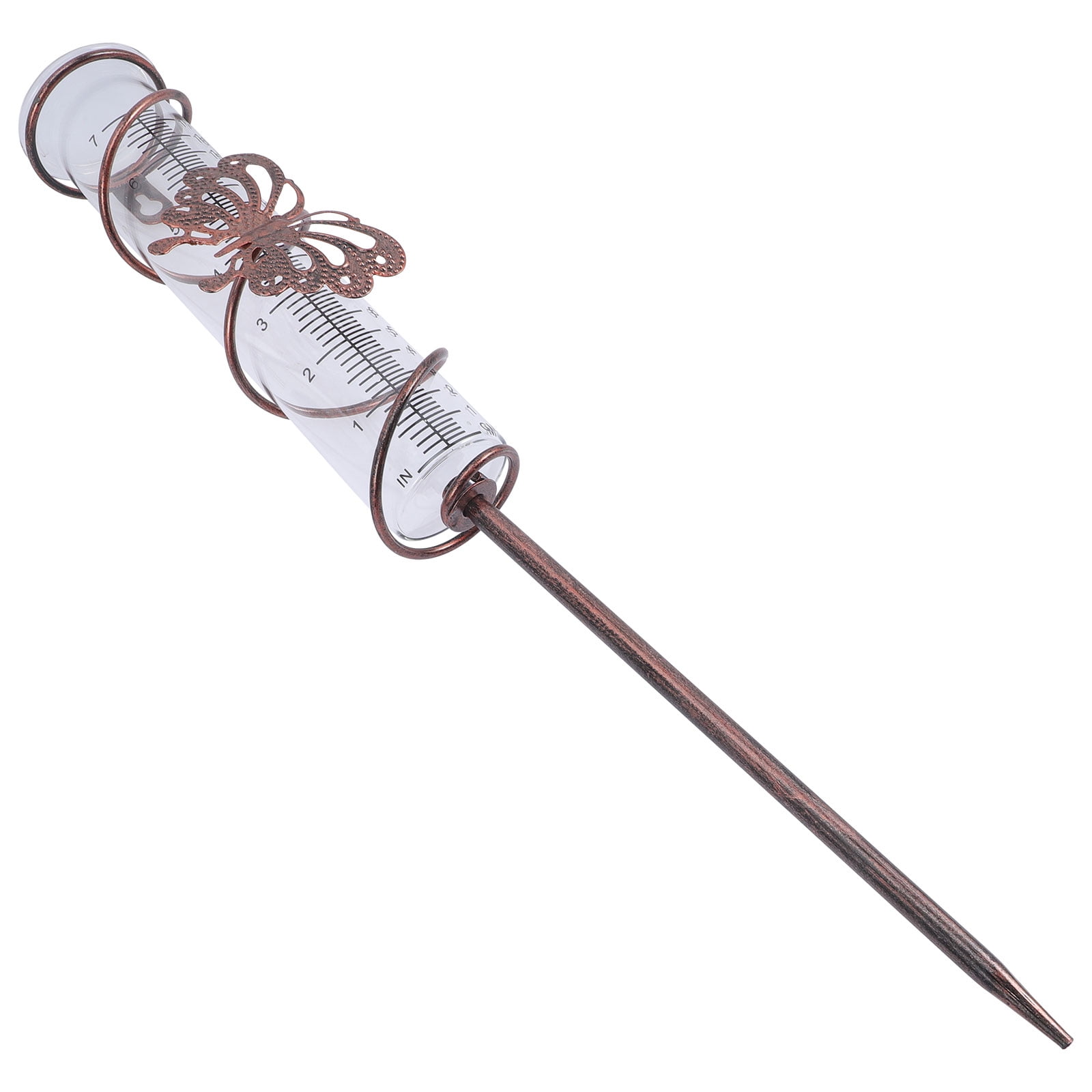 Butterfly Rain Gauge With Stand - 37.4 Inch Outdoor Precipitation Meter For Garden Monitoring