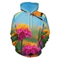thumbnail image 1 of Butterfly Rainbow Floral Print Men's Women Vintage 3D Hooded Sweatshirt - All-Season Loose Fit Streetwear, 1 of 6