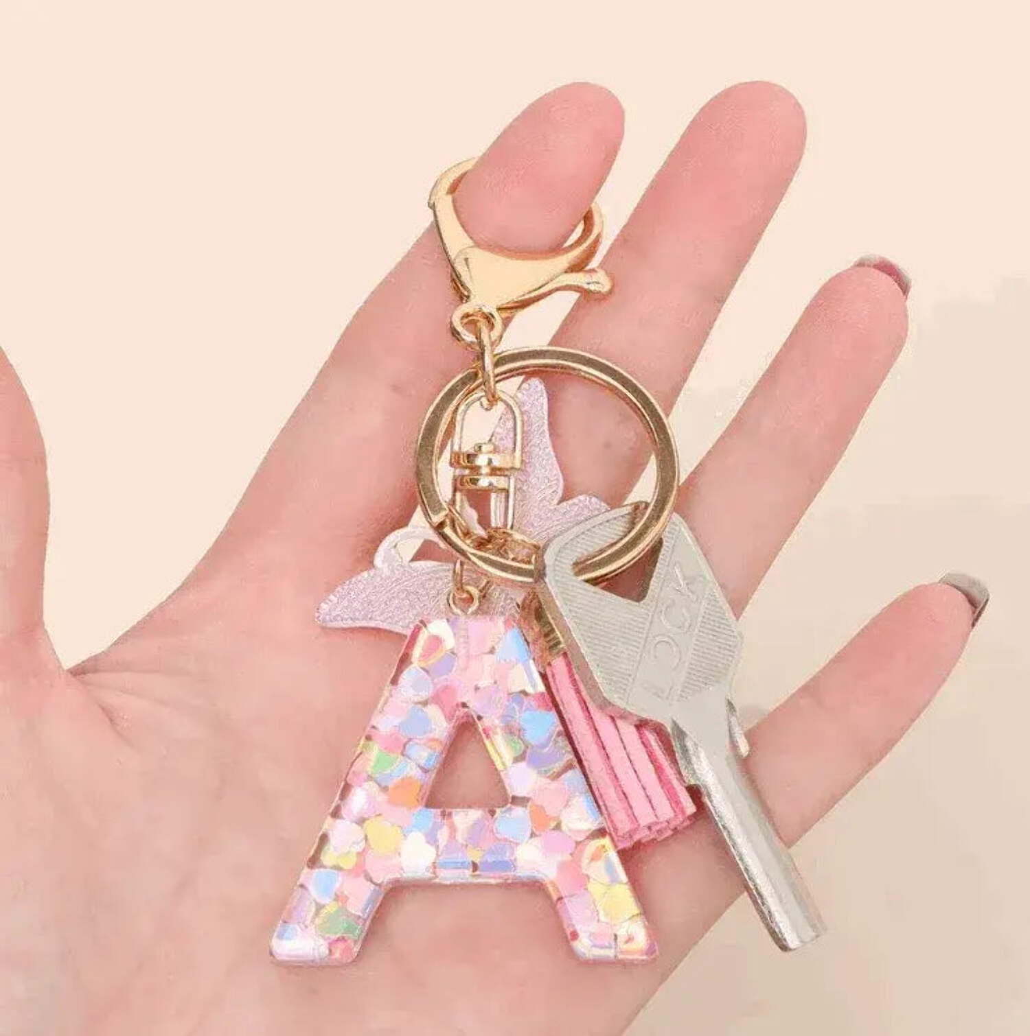 Butterfly Rainbow Letter Keychain - Walmart.com